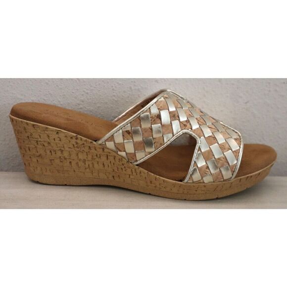 David Tate NWS23-444 Women's Sz 8.5M Cork/Platinum Nappa Moderno Sandals - Picture 6 of 12